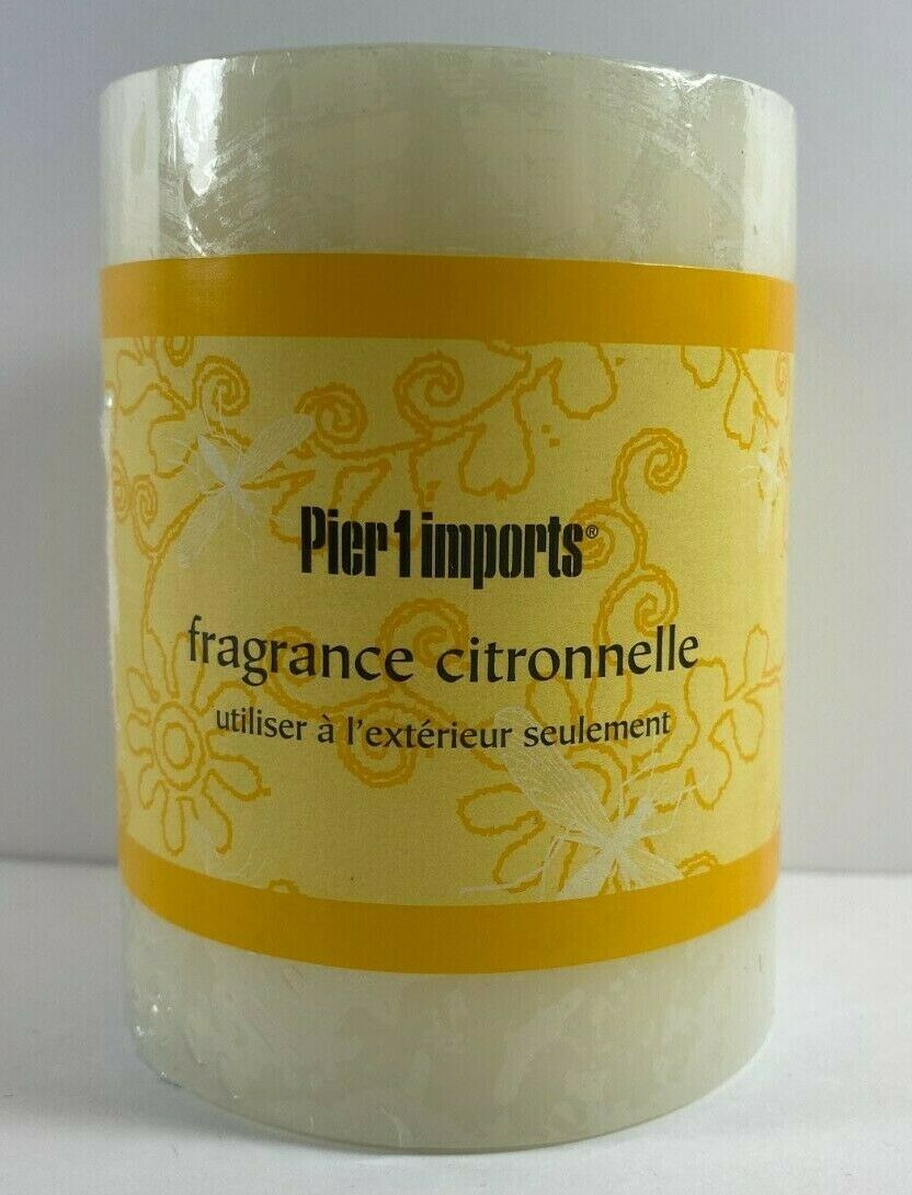 Sealed Pier One Imports Citronella Scented 3 x 4 in Candle Outdoor Use - $24.74