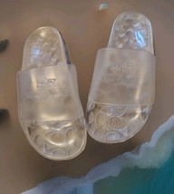 NEW WOMENS COACH ULYSSA RUBBER SUMMER JELLY SLIDES SANDALS SIZE 6 CLEAR - $39.56