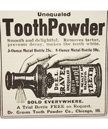 1904 Dr. Graves Tooth Powder Dental Advertisement Ephemera 3 x 2.25&quot; - $367.32 MXN