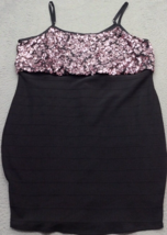 Torrid Bodycon Dress Women&#39;s 3X Black Sequin Lined Adjustable Spaghetti ... - $27.62