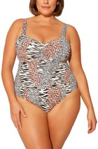 BLEU Rod Beattie Underwire Shirred Bandeau One Piece Plus Sz 22W Ivory Multi - £43.77 GBP