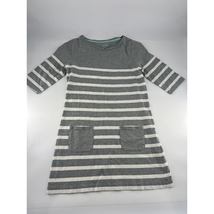 Boden Dress Womens Medium Gray White Striped Pockets Stretchy Short Slee... - £22.16 GBP