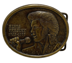 Elvis Presley Belt Buckle First Edition Memorial Commemorative Vintage 1... - £30.52 GBP