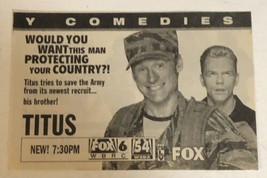 Titus Tv Guide Vintage Print Ad Christopher Titus Stacy Keach Tpa7 - £4.67 GBP