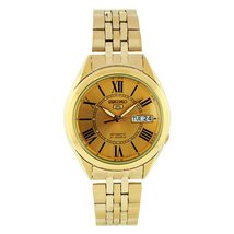 Seiko Men&#39;s SNKL38 Gold Plated Stainless Steel Analog with Gold Dial Watch - £151.37 GBP
