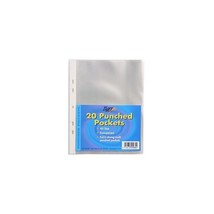 Tiger A5 strong transparent poly punched pockets x 20 sleeves/wallets  - $9.00