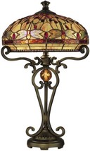 Dale Tiffany Dragonfly Table Lamp, Hand-Rolled Art Glass, Pull Chain - £474.09 GBP