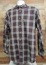 Daniel Cremieux Classics Mens Tailored Fit Red Green Plaid Shirt Large O13 - $8.41