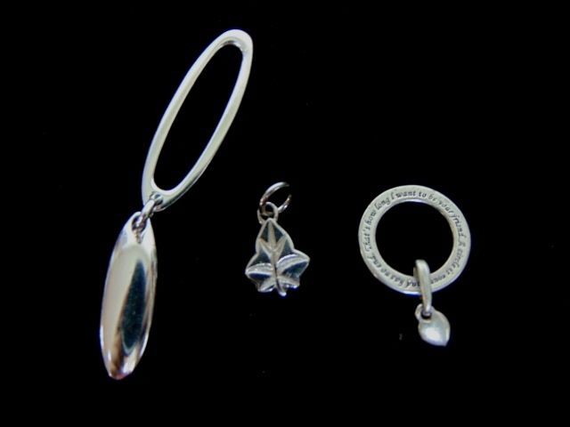 3 Vintage Womens .925 Sterling Silver Charms 5.3g E3415 - £11.86 GBP