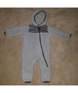 Snozu Gray Fleece Snowsuit Hooded Fold Over Mittens Feet Baby 3-6 Months - £12.55 GBP