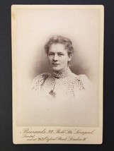 Antique cabinet card photograph portrait of Victorian lady Barrauds Liverpool - £11.25 GBP