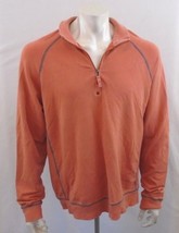 Tommy Bahama Men&#39;s Orange Mock 1/2 Zip Long Sleeve Pullover Sweatshirt S... - $13.75