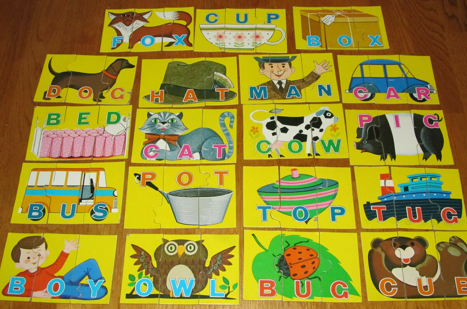 Playskool Jigsaw Puzzles - Words to Spell Match-Ups - 19 Puzzles - 1978 - $8.99