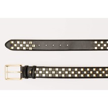 The Mackenzie Black & Gold Woven Leather Belt image 4