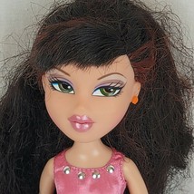 Bratz Doll Long Brown Hair 2001 MGA Pink Orange Dress - £25.90 GBP