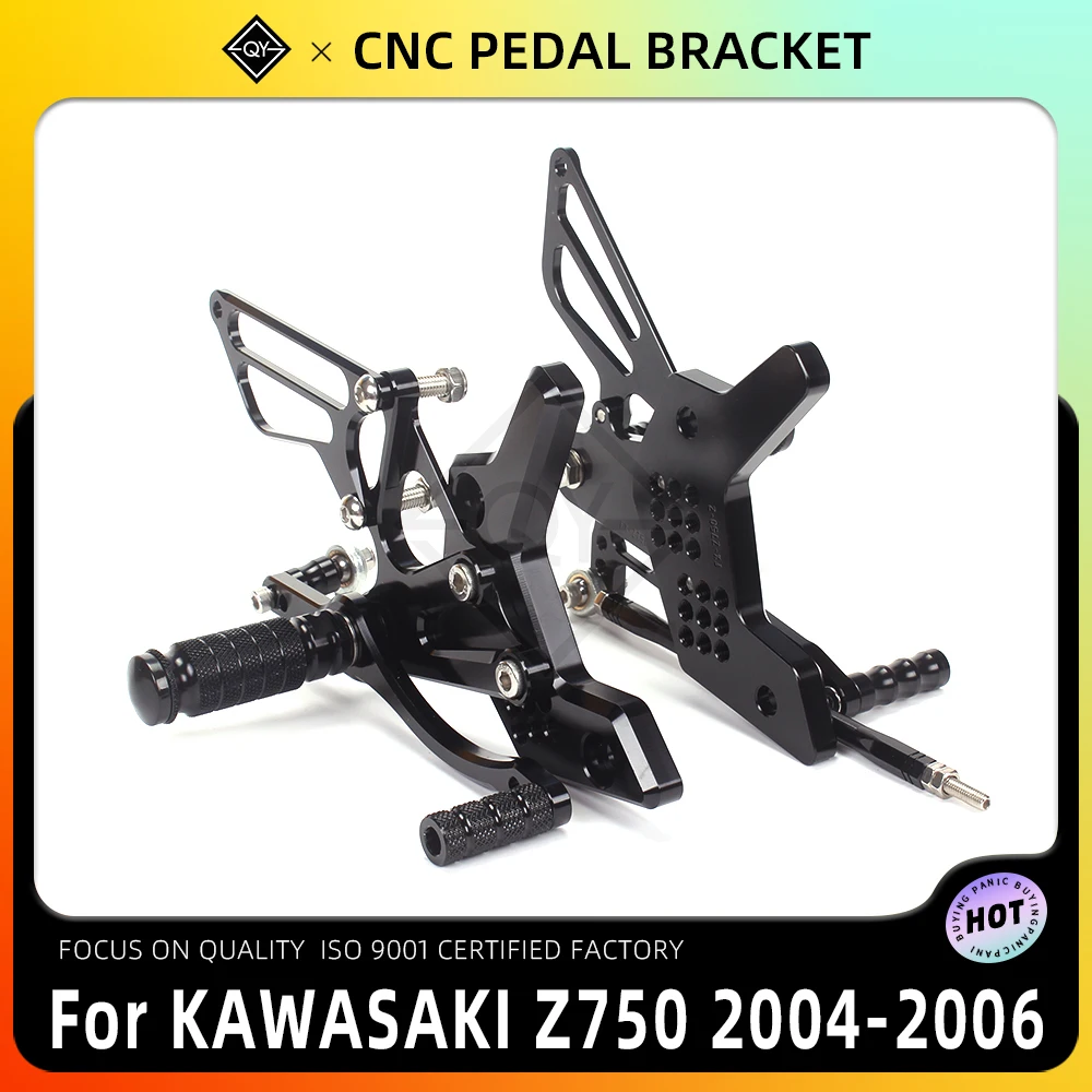 PKQ Motorcycle CNC Footpeg Footrest Adjustable Rearset Foot Peg Pedal Mo... - $182.61