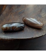 Lotto 2 perline di agata nera occhio himalayano perle di agata soleimani - $70.34