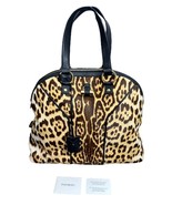Authentic Yves Saint Laurent Oversized Muse Leopard &amp; Leather Handbag w/Key - $537.89 CAD