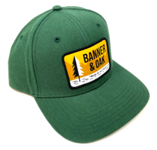 Banner &amp; Oak Made For Out There Alpine Green Flat Bill Snapback Hat Cap Retro - £14.97 GBP