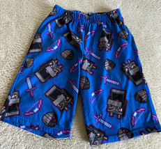 Minecraft Boys Blue Black Purple Sword Arrow Pajama Shorts 6-7 - £7.40 GBP