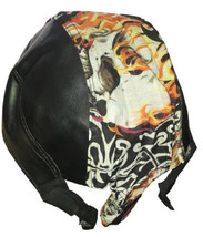 Skull Cap W/ Flames &amp; Flaming Skull Skeleton Theme - £3.72 GBP