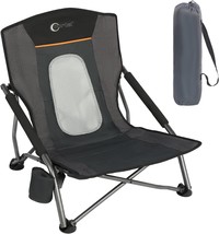 Beach Chairs for Adults Camping Low Lightweight Portable Chair with Cup - £26.51 GBP