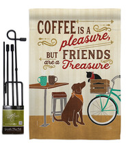 Coffee and Friends - Impressions Decorative Metal Garden Pole Flag Set GS117055- - £23.47 GBP