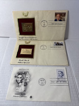 First Day Cover Grace Kelly Stamp + 2 Gold Replica WWII Plus Eisenhower ... - £5.25 GBP