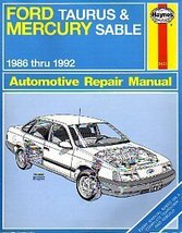 Ford Taurus and Mercury Sable 1986 Thru 1992 Automotive Repair Manual (H... - £5.93 GBP