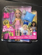 Mattel Barbie - Chelsea 6" Doll Blonde Camping Playset with Owl Sleeping Bag NEW - £11.59 GBP