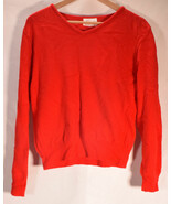 Sleek Womens Cashmere V Neck Knit Red NWT Korea - $135.82 CAD