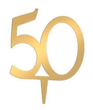 50th Anniversary Gold Cake Topper - $4.99