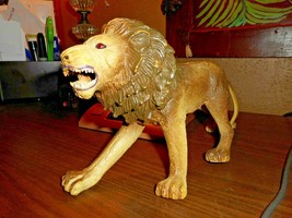 Vintage Animal Toy Imperial Toys Rubber Large Male Lion Rare Plastic 1980 - $18.99