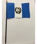 New Guatemala Mini Desk Flag - Black Wood Stick Gold Top 4” X 6” - $5.00