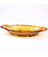 VINTAGE Tiara Sweet Pear Dark Amber Relish Butter Tray Indiana Handled D... - $11.60