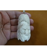 (j-bear-157) white Polar BEAR + Eangle PENDANT NECKLACE water buffalo ma... - $55.08 CAD