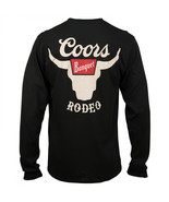 Coors Banquet Rodeo Horns Logo Front and Back Print Long Sleeve Shirt Black - £33.01 GBP+
