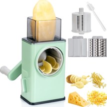 Rotary Cheese Grater Shredder - 3 Interchangeable Blades, Kitchen Manual... - £39.08 GBP