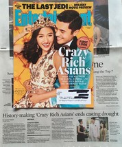 Lot 2 Crazy Rich Asians Entertainment Weekly November 2017 + AP news clip 2018 - £5.99 GBP