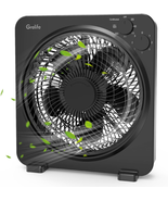 Grelife Box Fan, 14&quot; Table Fan with 3 Speeds, Rotatable Grill Desk Fan, ... - $53.58