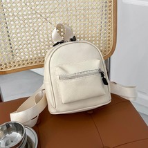 U leather small backpack new fashion lychee pattern mini school bags female solid color thumb200