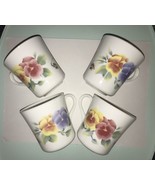 4 Corelle Summer Blush Pansy Corning Coffee Mugs Cups Cottage Chic RV Li... - €31,01 EUR