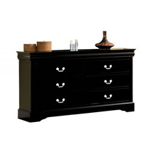 60" Black Solid and Manufactured Wood Six Drawer Double Dresser - $14,275.16 MXN