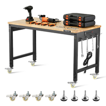 VEVOR 48" Adjustable Workbench, 2000lbs Load, Power Outlet &amp; Wheels &amp; Pe... - $168.99
