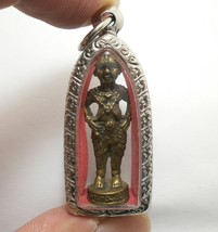 Guman kuman thong boy LP Larp blessed in 1958 magic spirit Thai amulet pendant g - £201.76 GBP