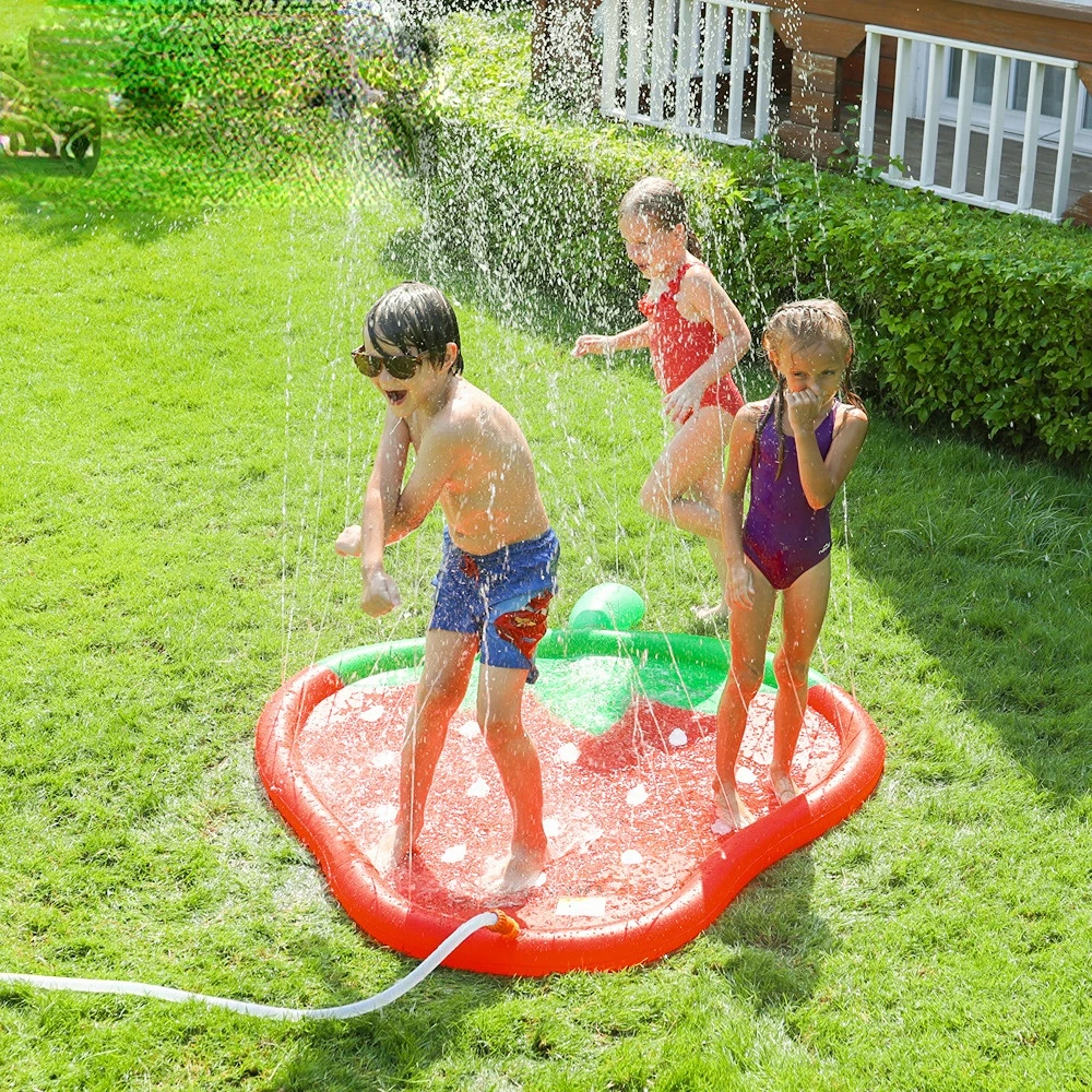 Children&#39;s Summer Outdoor Strawberry Spray Pad Water Pool PVC Inflatable Summer - £35.17 GBP