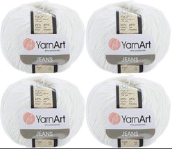 4 Skeins YarnArt Jeans 55% Cotton 45% Acrylic Yarn Blend Thread Crochet Hand Kni - £10.26 GBP+