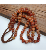 2 Strands Himalayan Tibetan Carnelian Carved Agate Melon Shape Beaded Ne... - $1,386.74 MXN