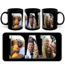 Fathers Day Mug Personalized Father&#39;s Day Gift for Dad Custom Black Mug 11oz - £13.90 GBP+