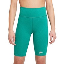 Nike Girls Sportswear High-Rise 9&quot; Bike Shorts Green Medium DA1243-370 - $29.99
